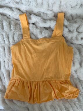 LOFT Sunny Yellow Ruffle Crop Camisole